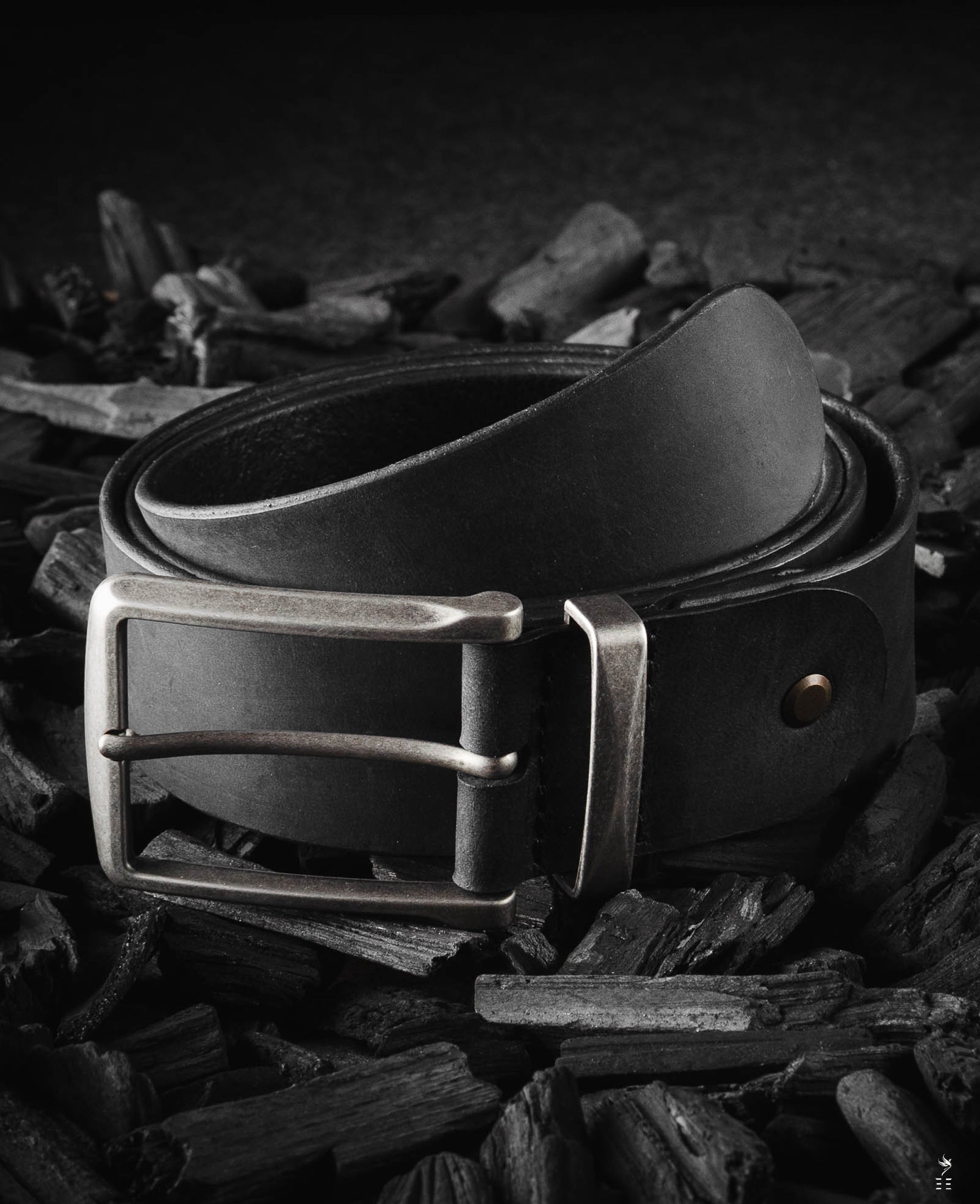 CEINTURE EN CUIR TANNAGE VÉGÉTAL SILVER | ANTHRACITE