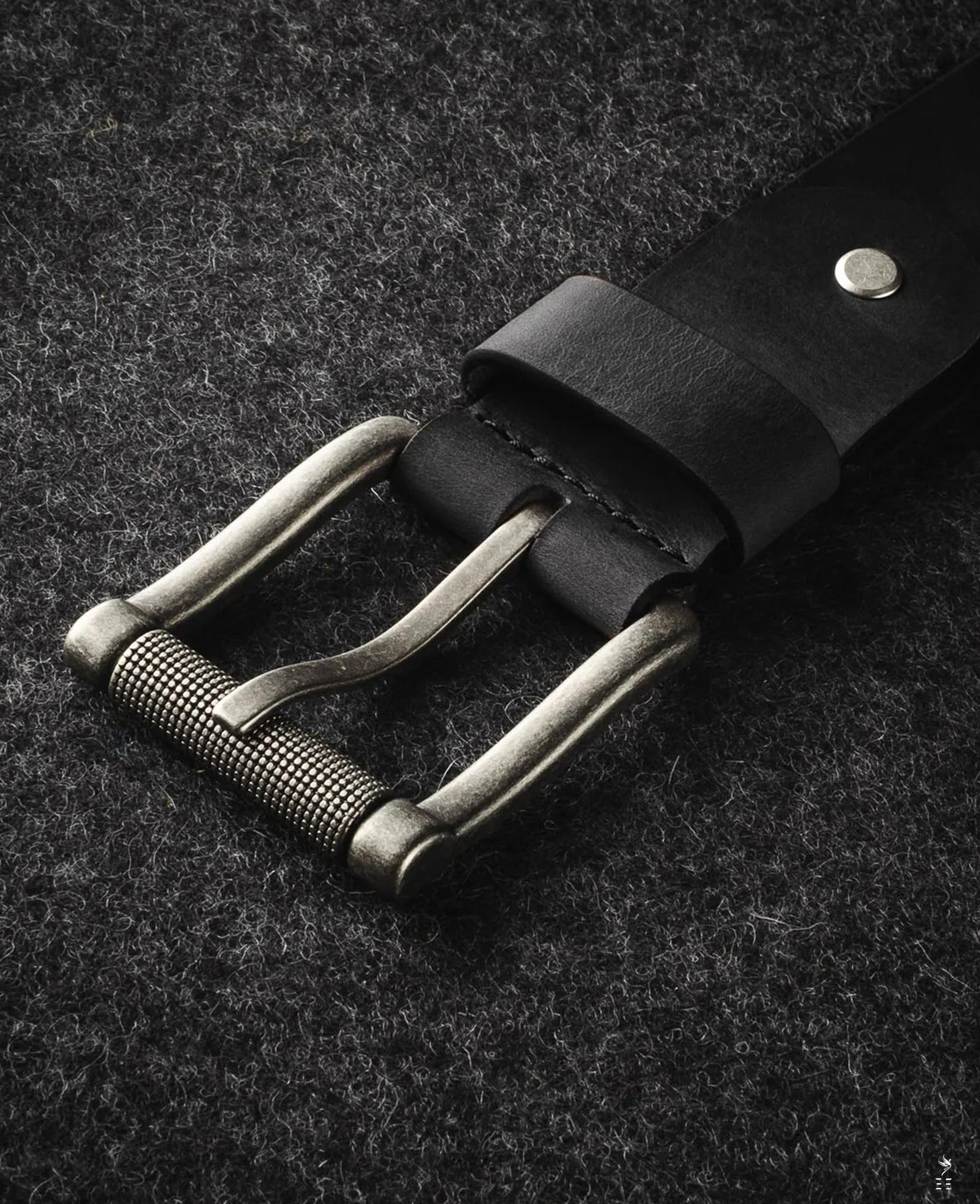 CEINTURE EN CUIR TANNAGE VÉGÉTAL ROLLING STONE ANTHRACITE