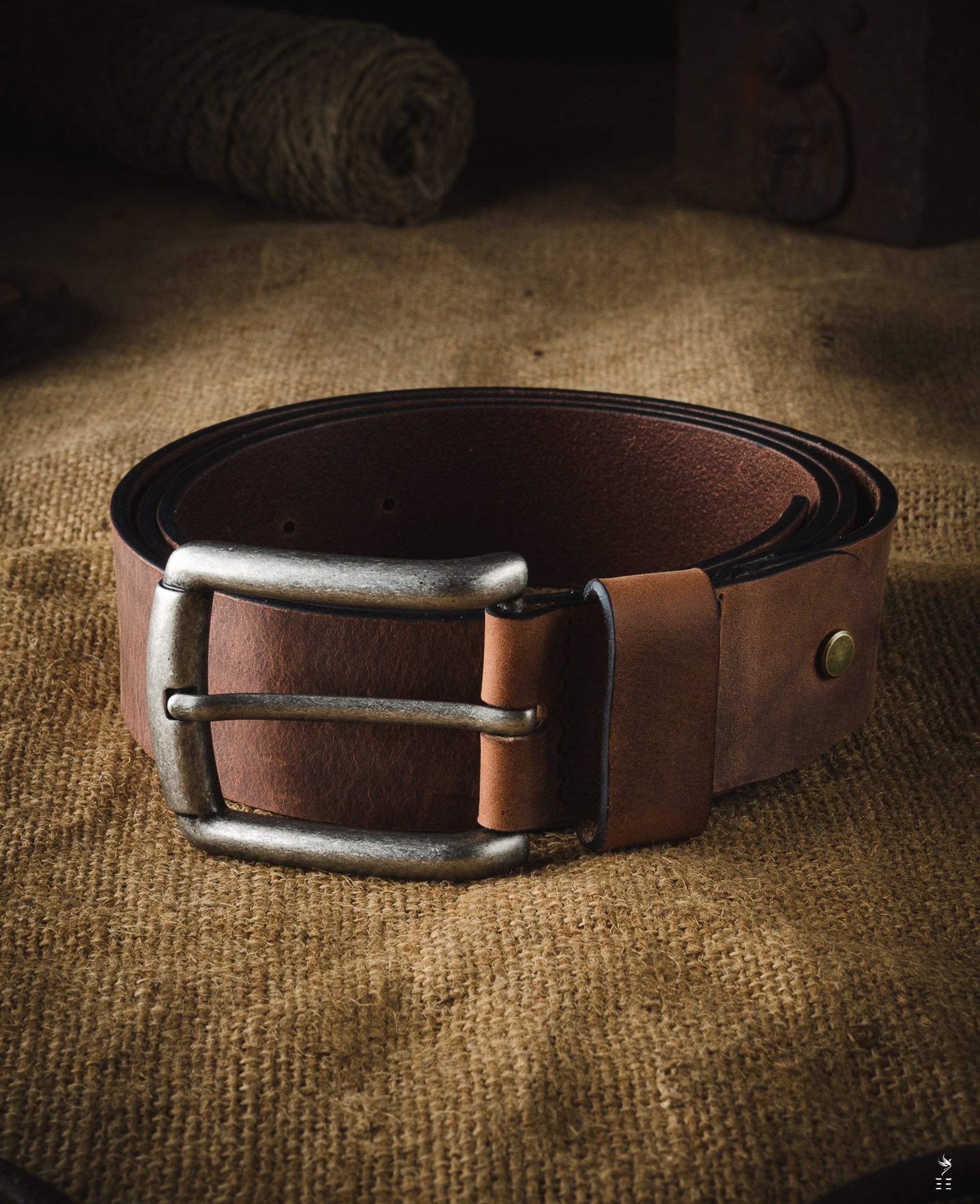 CEINTURE EN CUIR TANNAGE VÉGÉTAL SILVER | MARRON CLASSIQUE