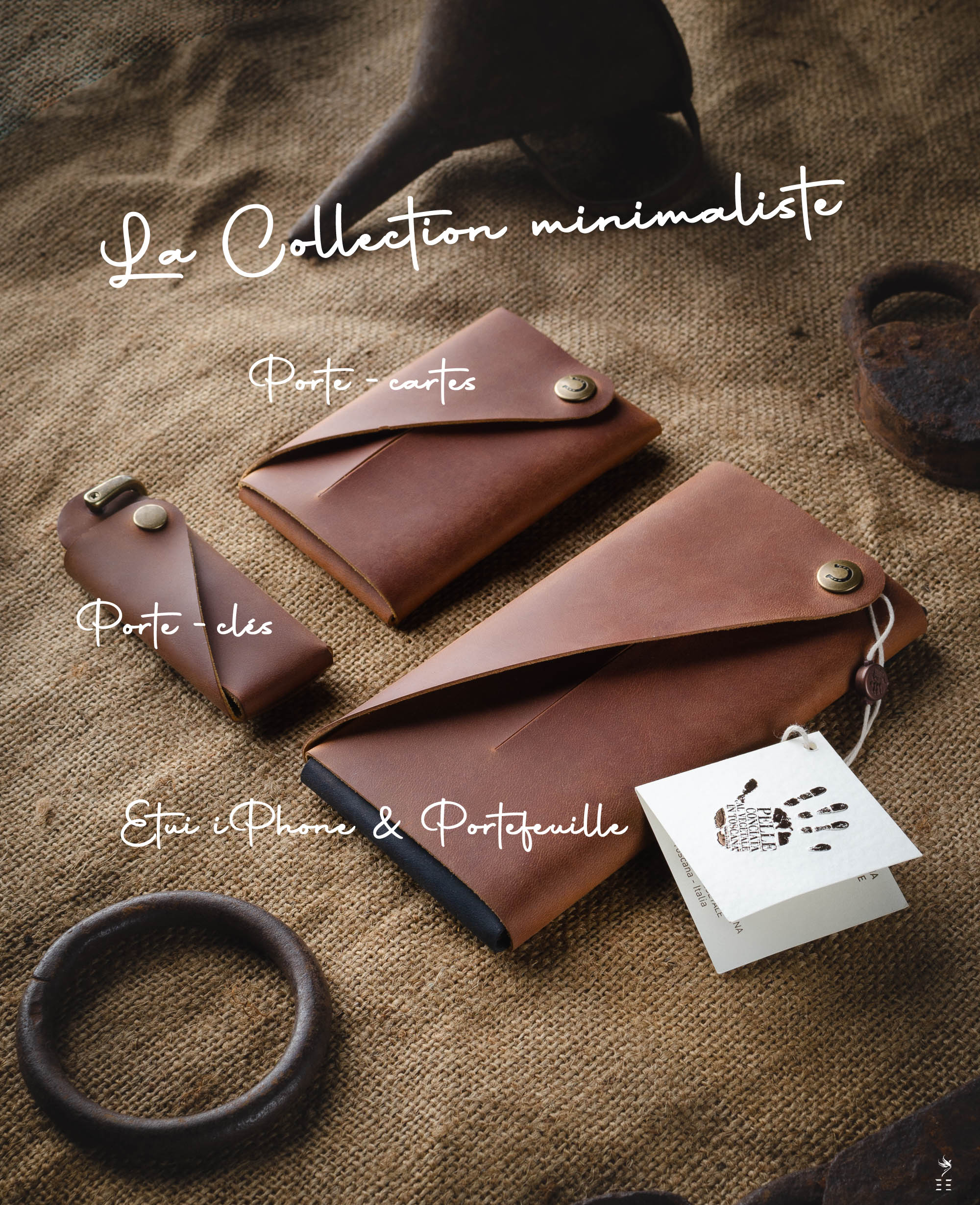 PORTEFEUILLE EN CUIR PORTE-CARTES MARRON CLASSIQUE