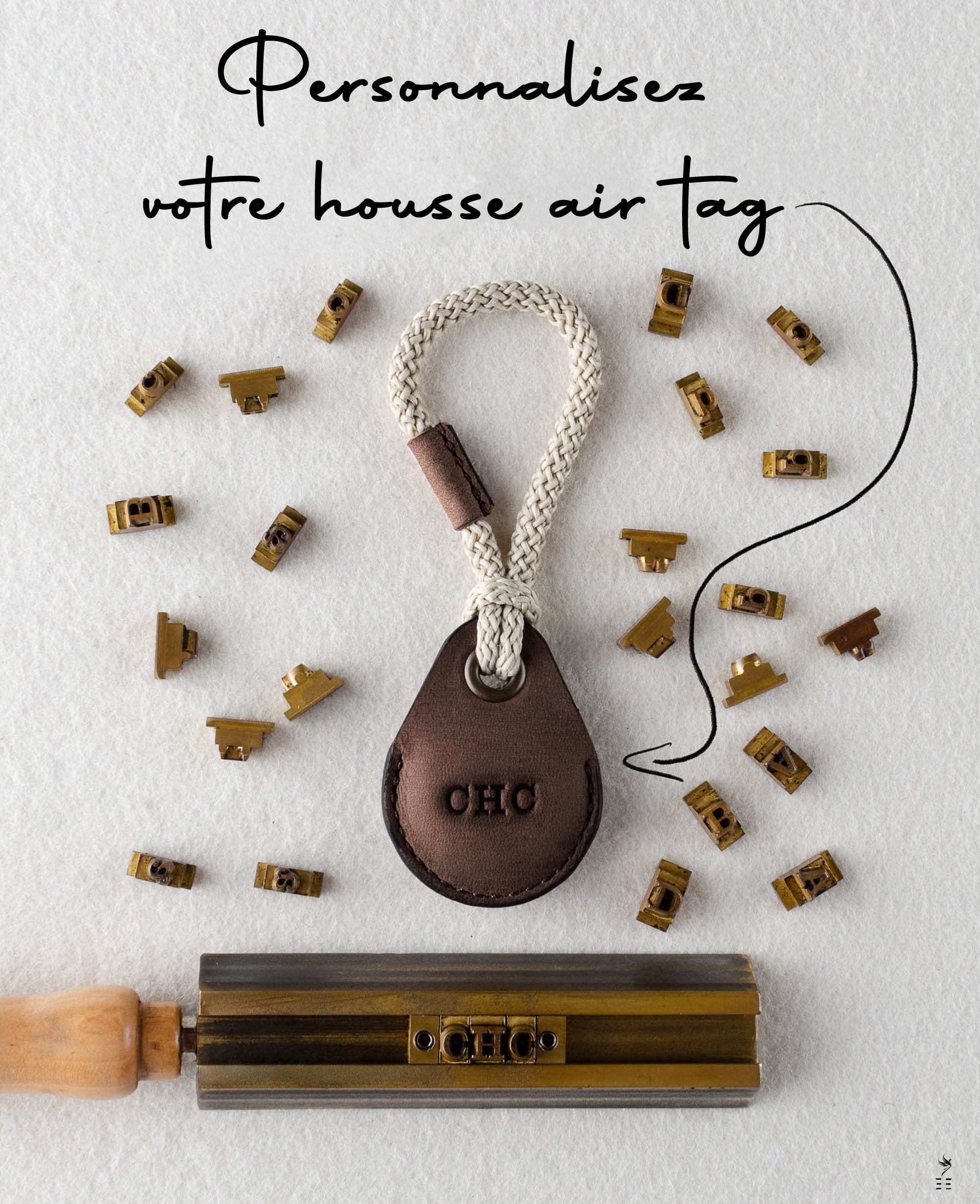 HOUSSE AIRTAG EN CUIR BOIS SAUVAGE