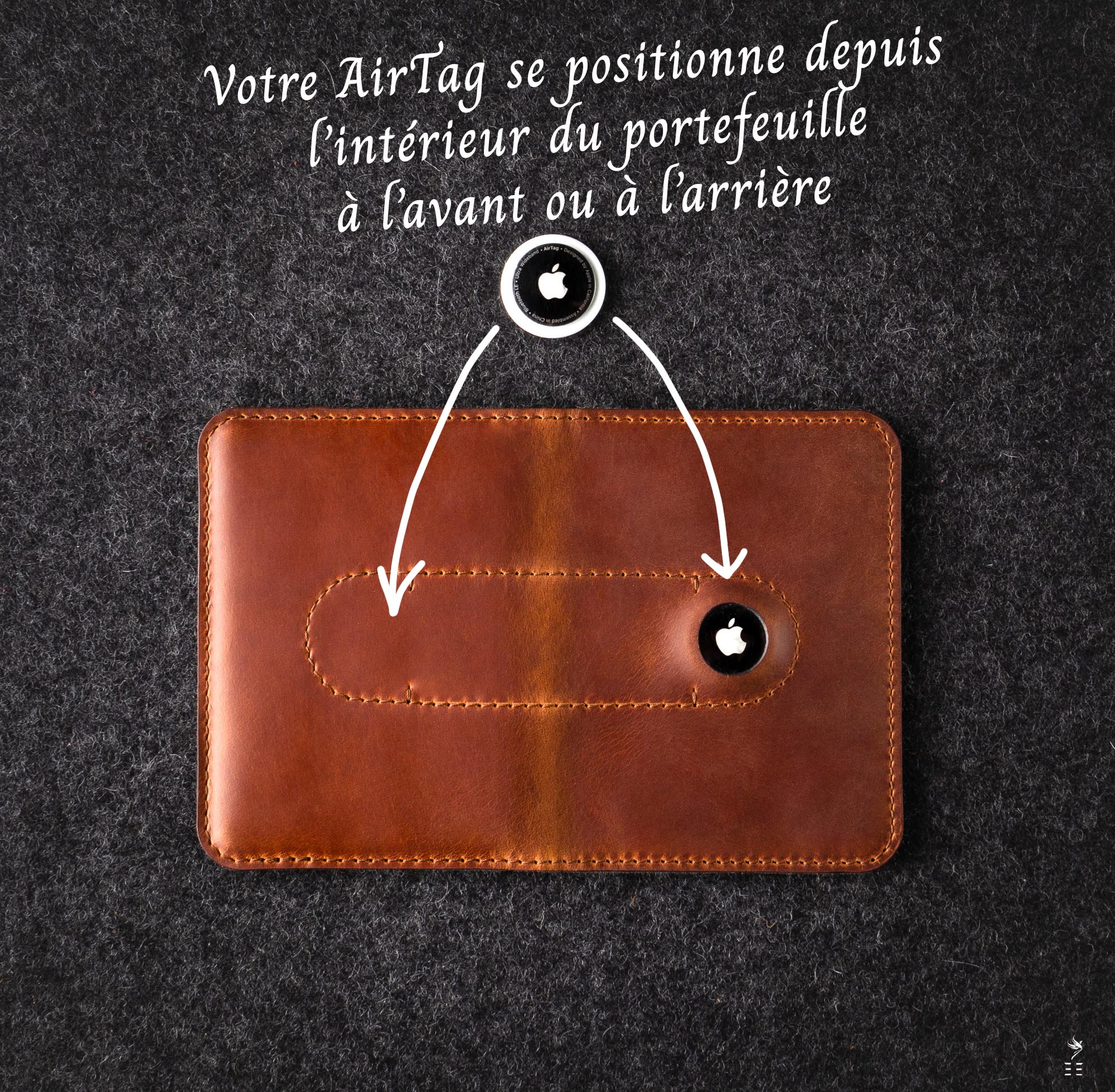 PORTEFEUILLE EN CUIR ÉTUI PASSEPORT AIRTAG BARGA